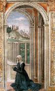 GHIRLANDAIO, Domenico Portrait of the Donor Francesca Pitti-Tornabuoni oil